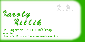 karoly millik business card